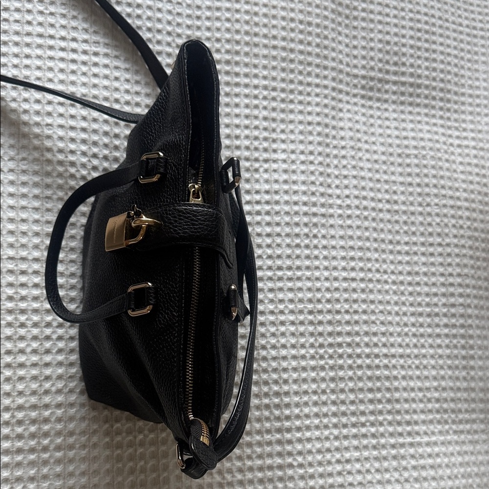 Authentic Dolce & Gabbana Black Shoulder Bag with Gold Lock - Picture 13 of 14